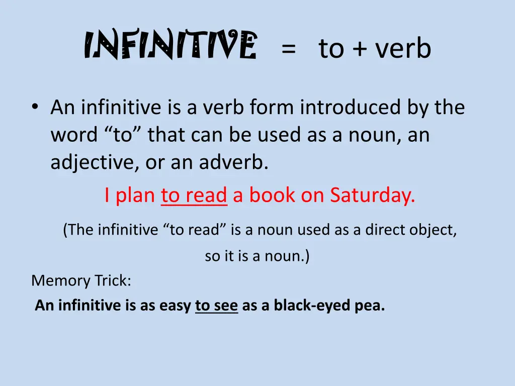 infinitive