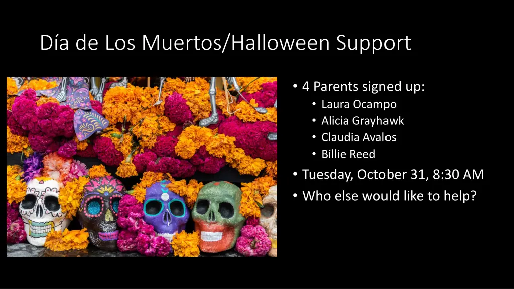 d a de los muertos halloween support