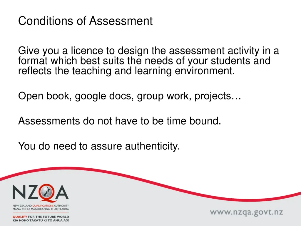 conditions of assessment