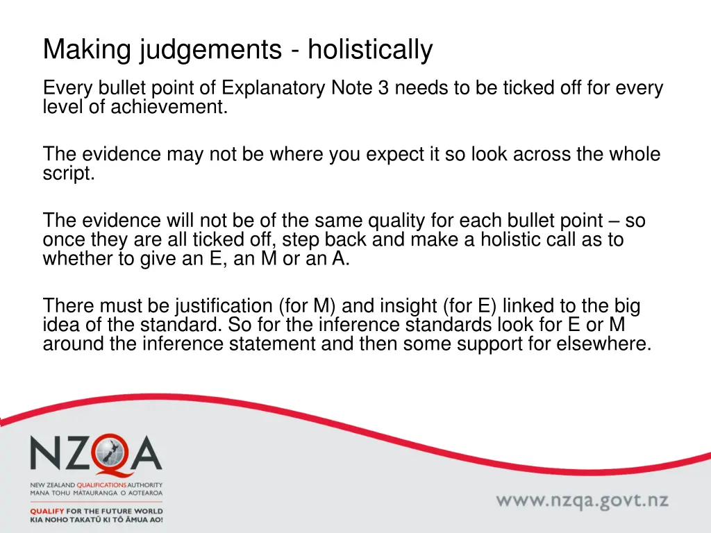 making judgements holistically