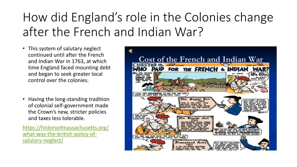 how did england s role in the colonies change