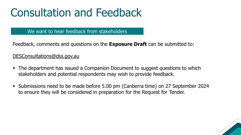 consultation and feedback