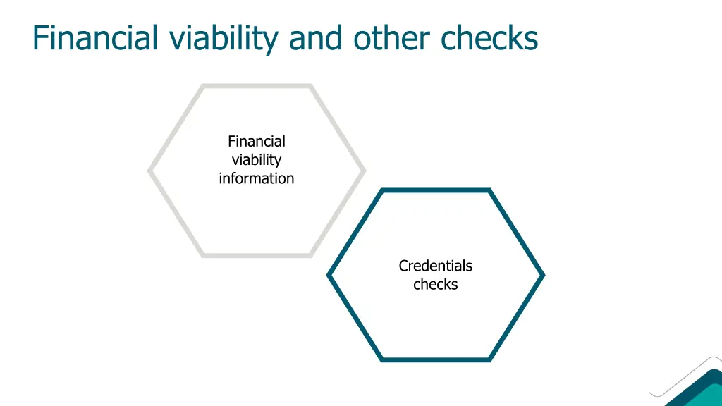 financial viability and other checks