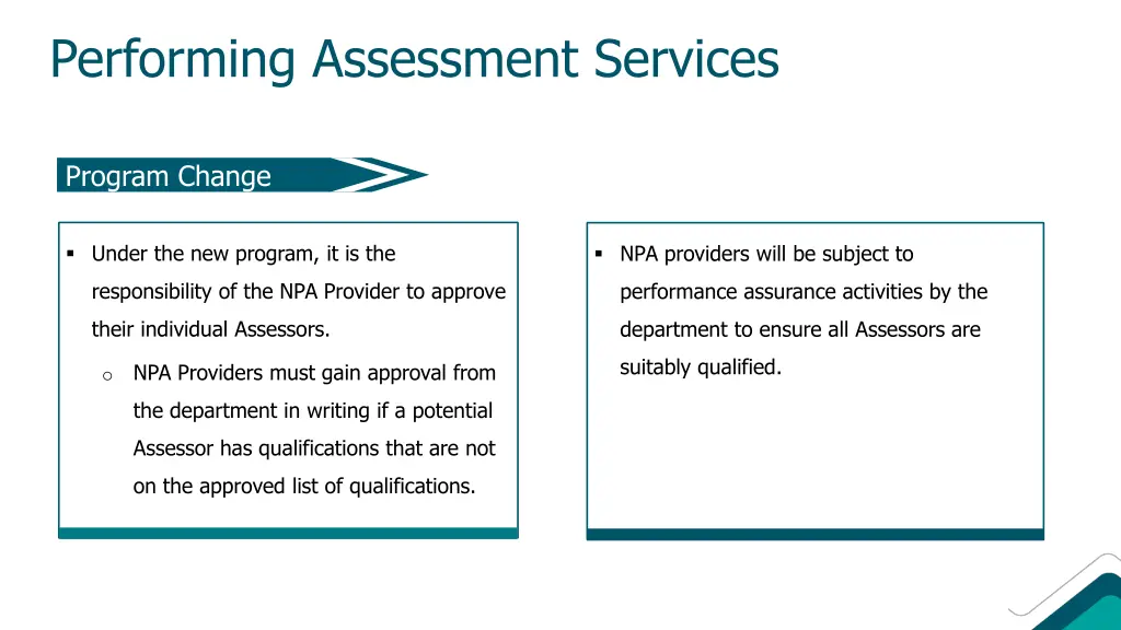 performing assessment services