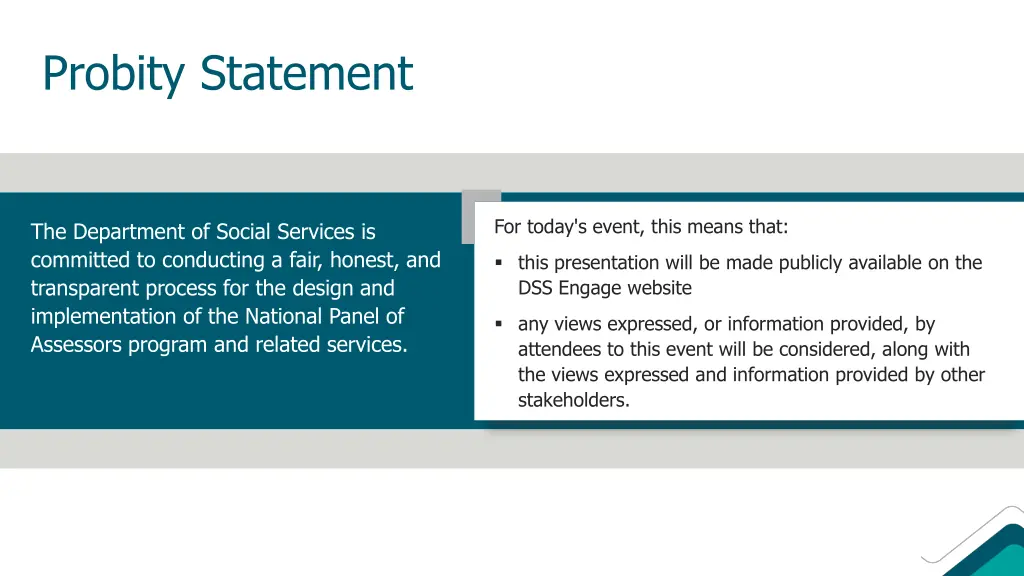 probity statement