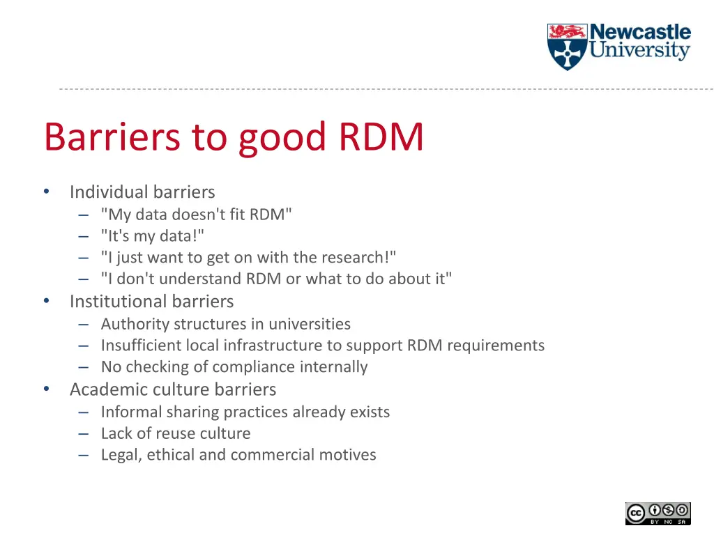 barriers to good rdm
