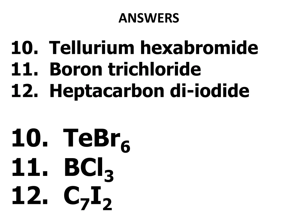 answers