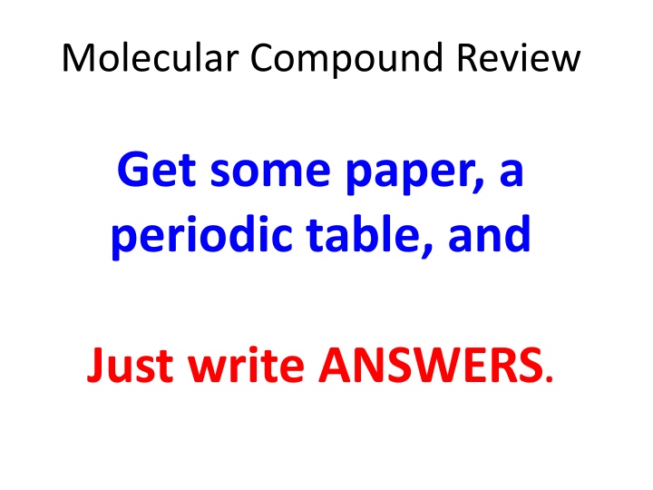 molecular compound review