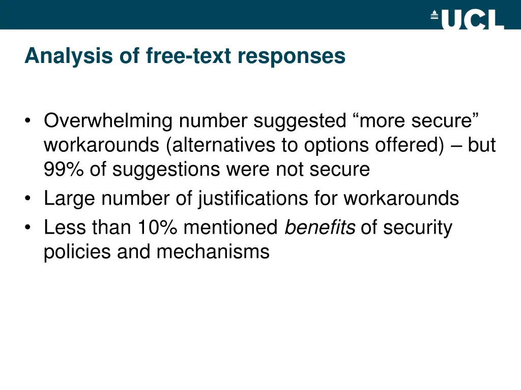 analysis of free text responses