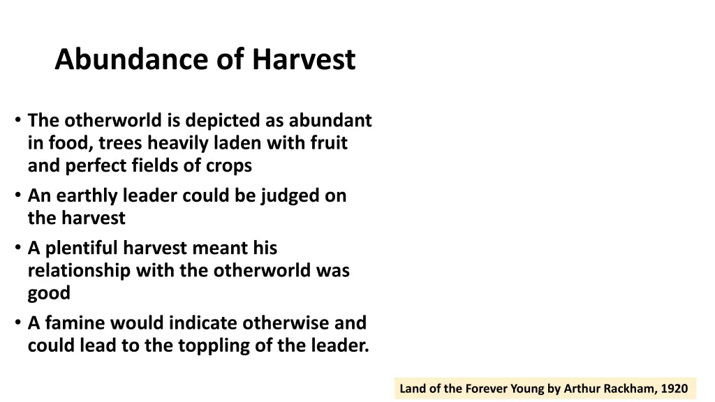 abundance of harvest
