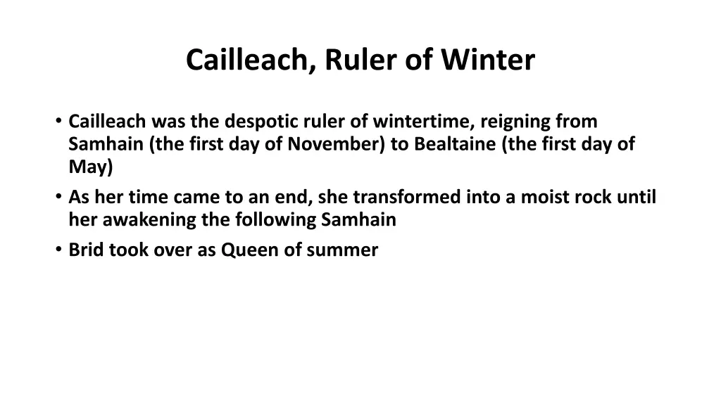 cailleach ruler of winter