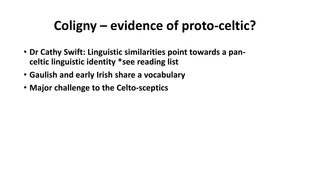 coligny evidence of proto celtic