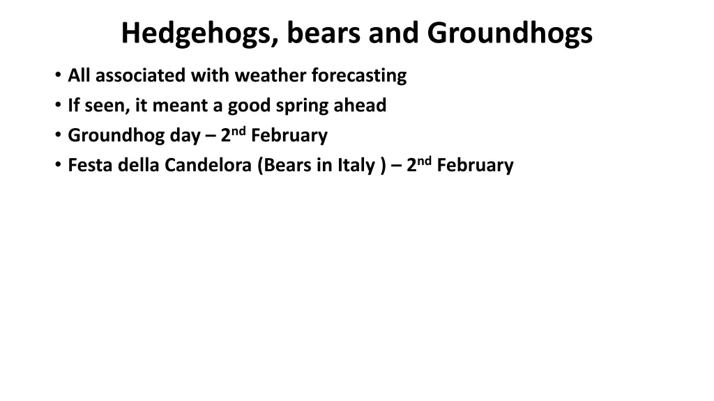 hedgehogs bears and groundhogs