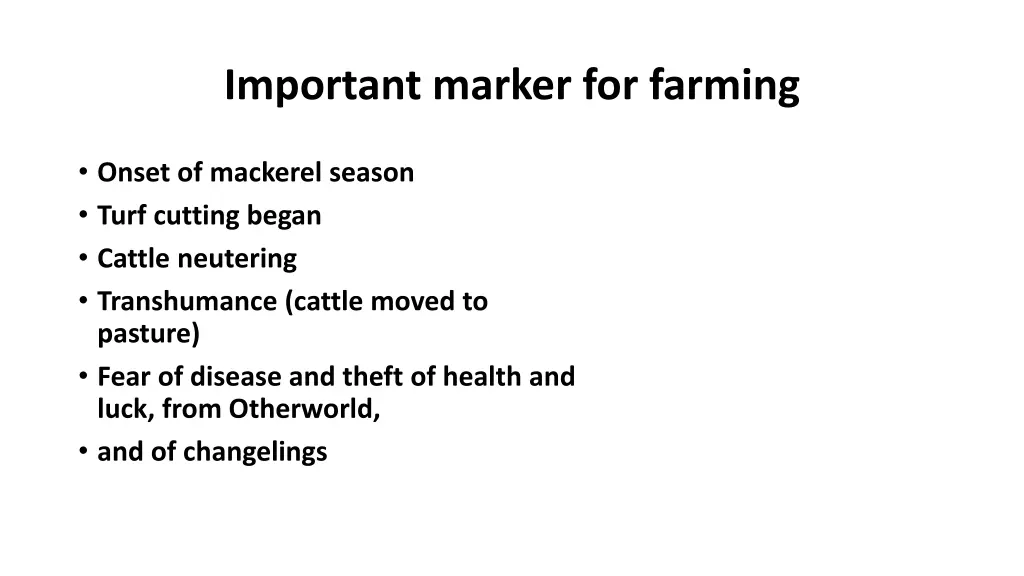 important marker for farming