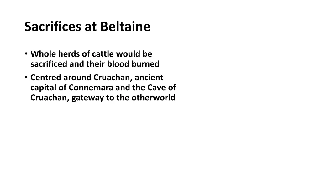 sacrifices at beltaine