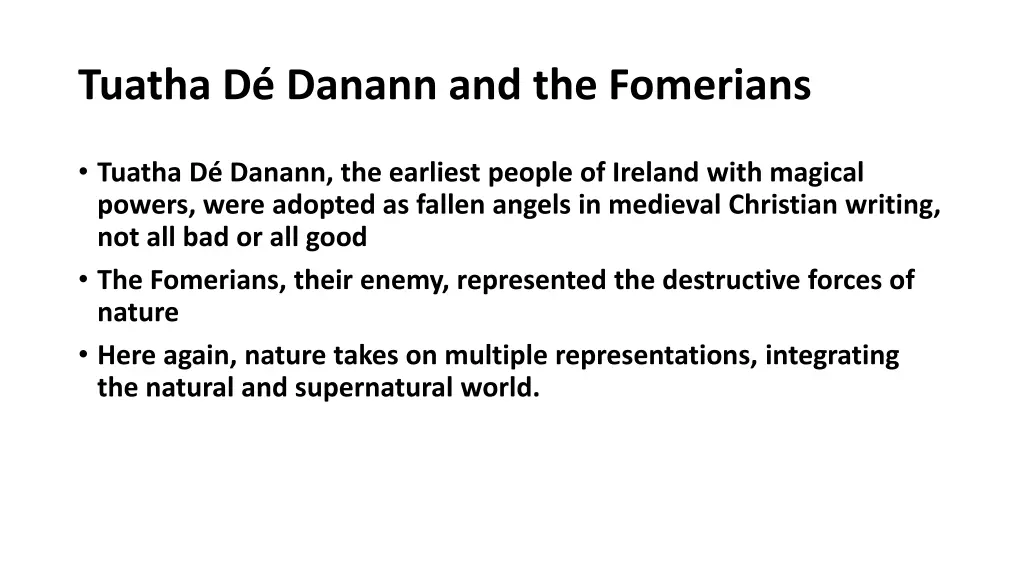 tuatha d danann and the fomerians