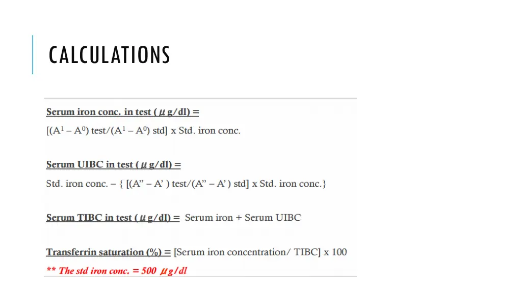 calculations