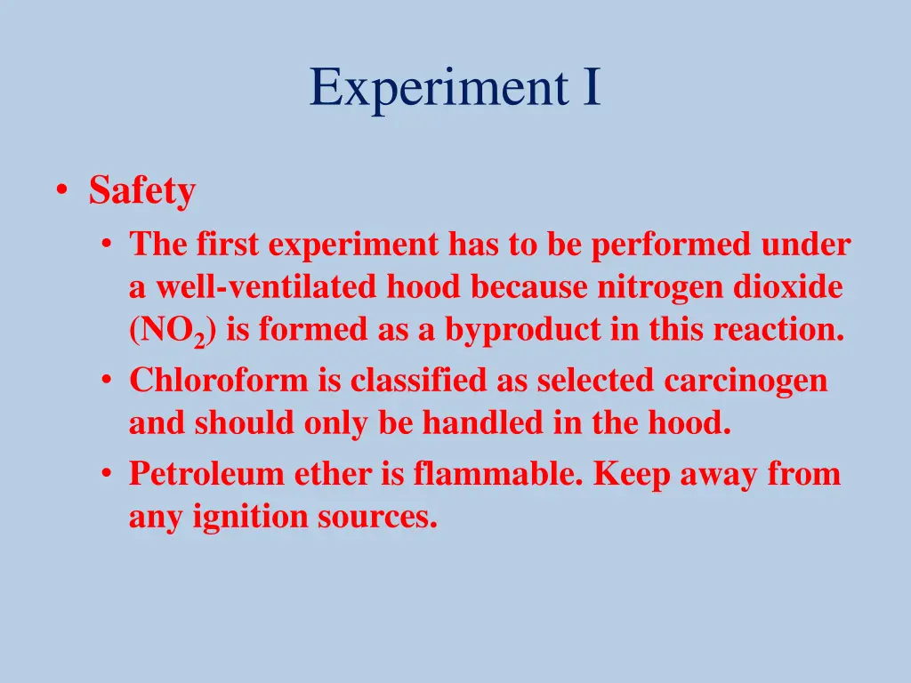experiment i