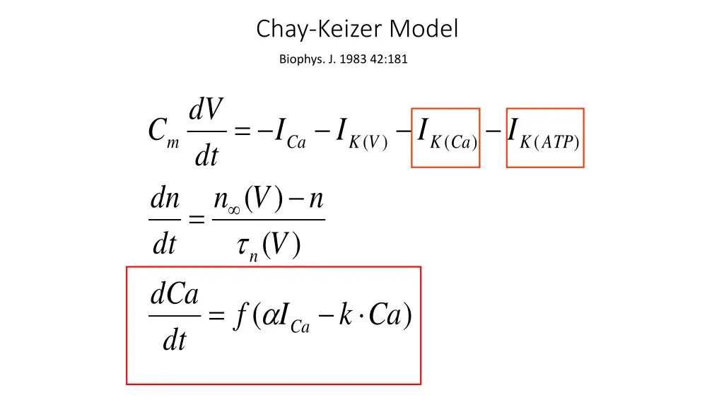 chay keizer model