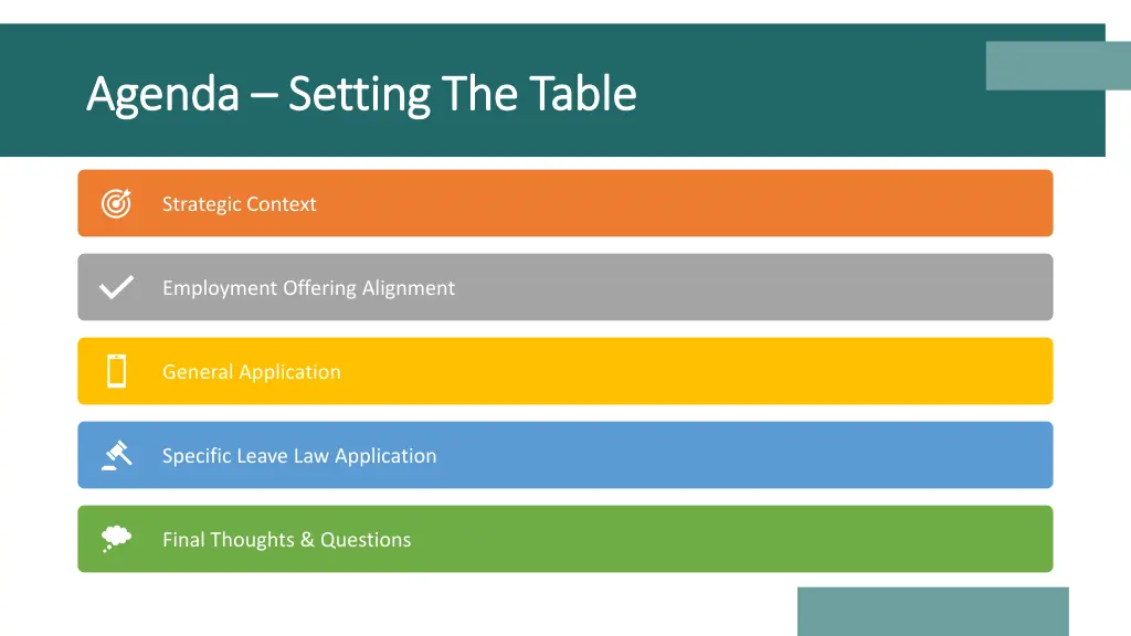 agenda agenda setting the table setting the table