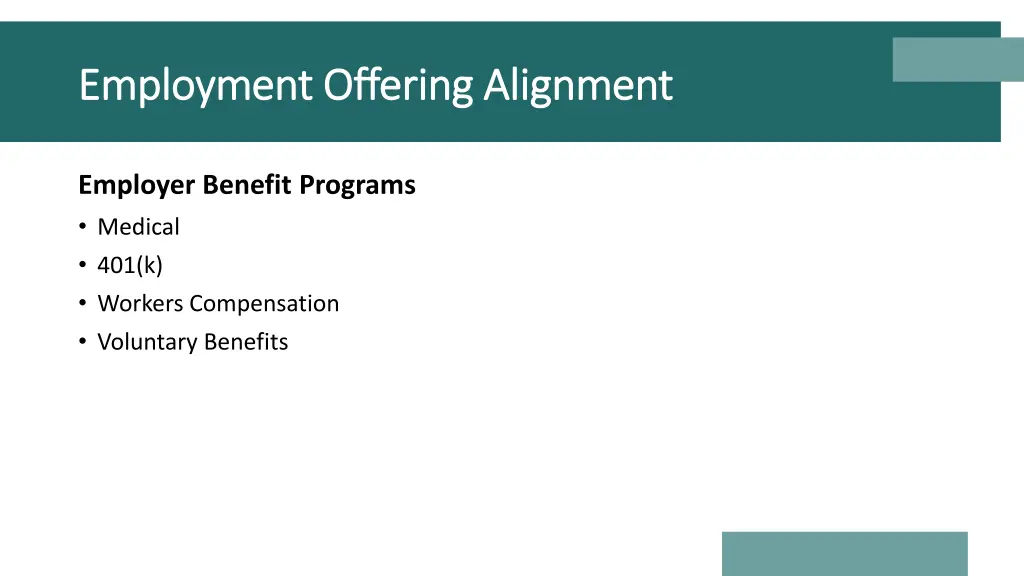 employment offering alignment employment offering 2
