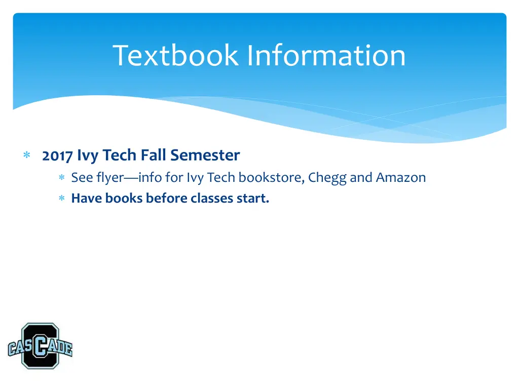 textbook information