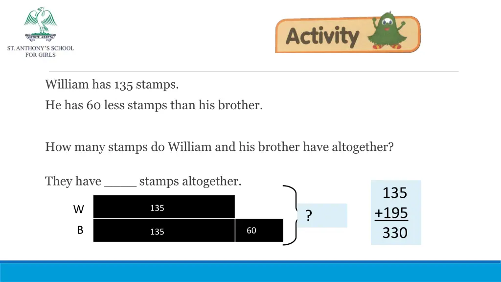 william has 135 stamps