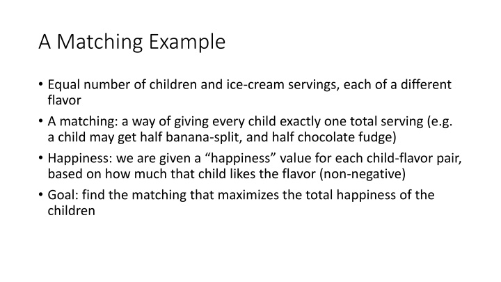 a matching example