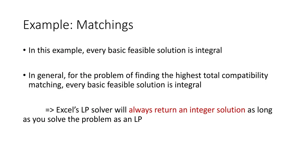 example matchings