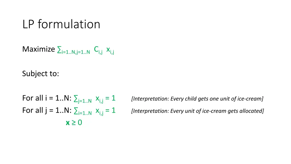 lp formulation