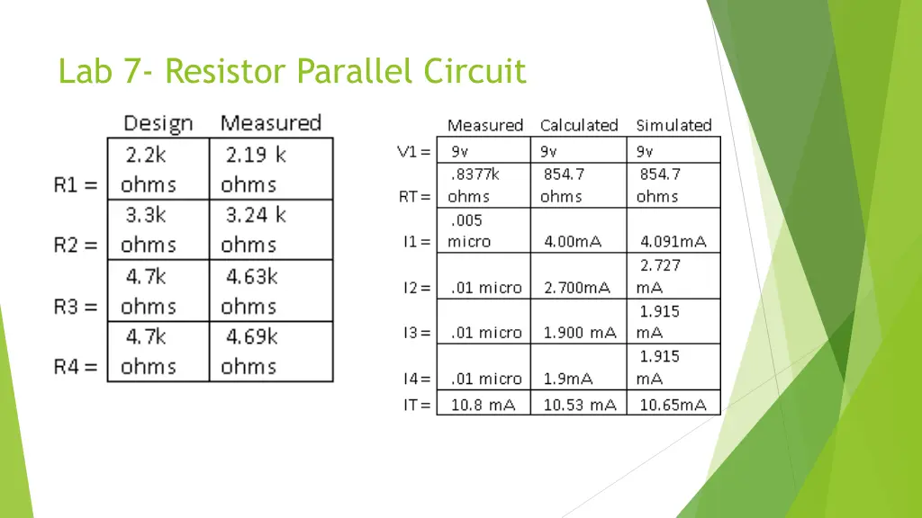 lab 7 resistor parallel circuit
