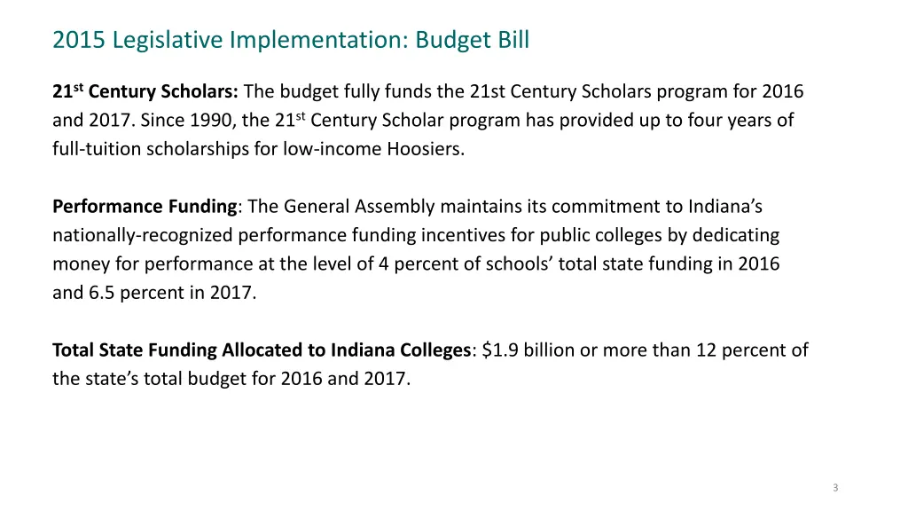 2015 legislative implementation budget bill