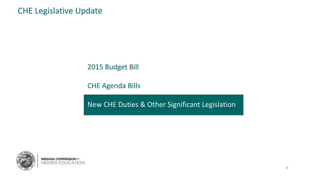 che legislative update 2