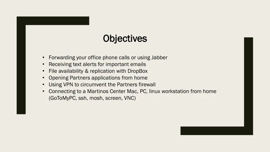 objectives objectives