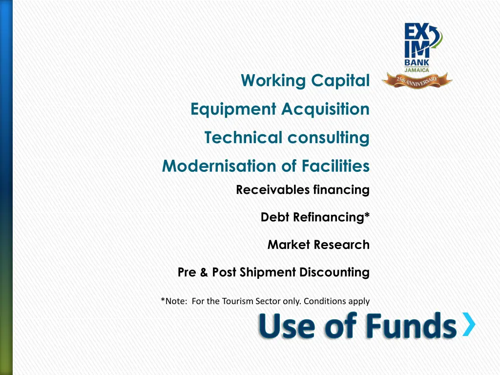 working capital equipment acquisition technical