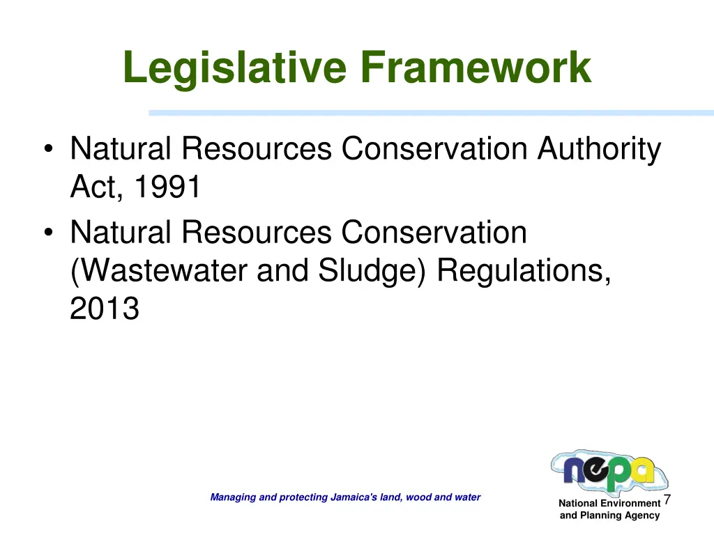 legislative framework