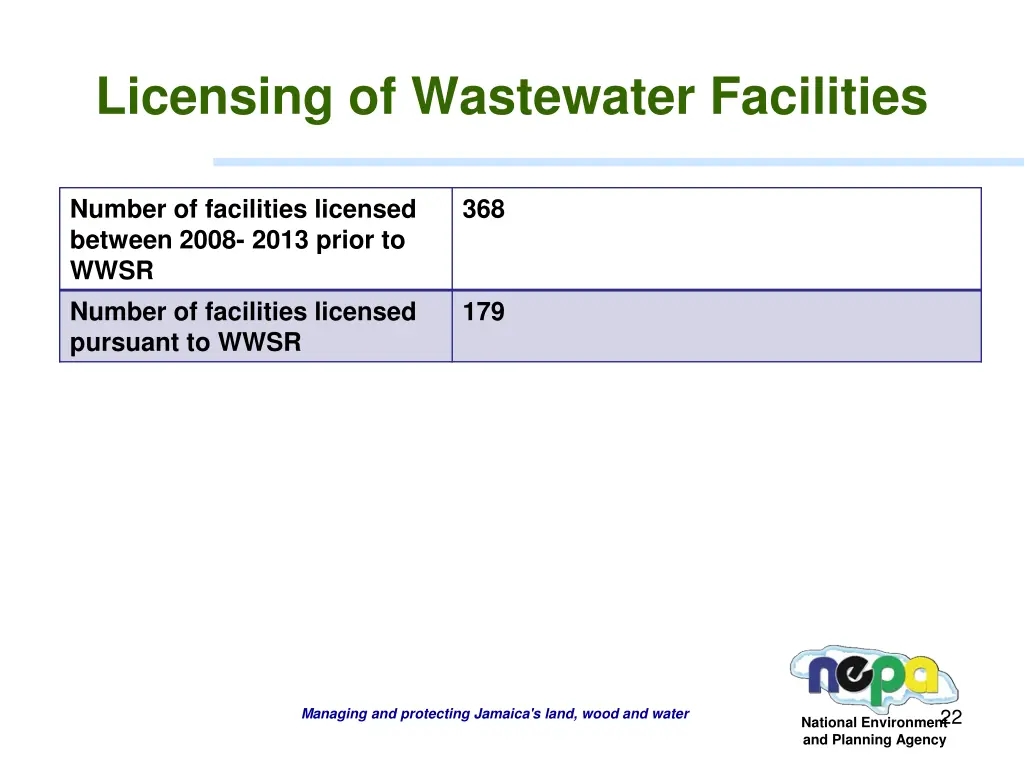 licensing of wastewater facilities