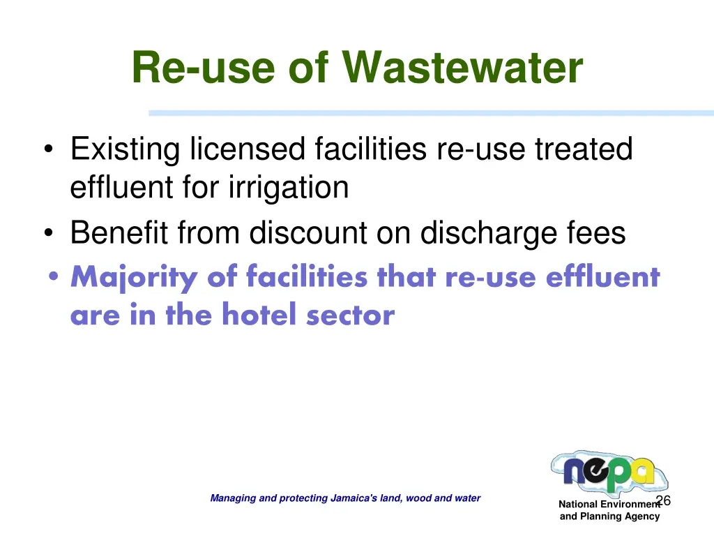 re use of wastewater