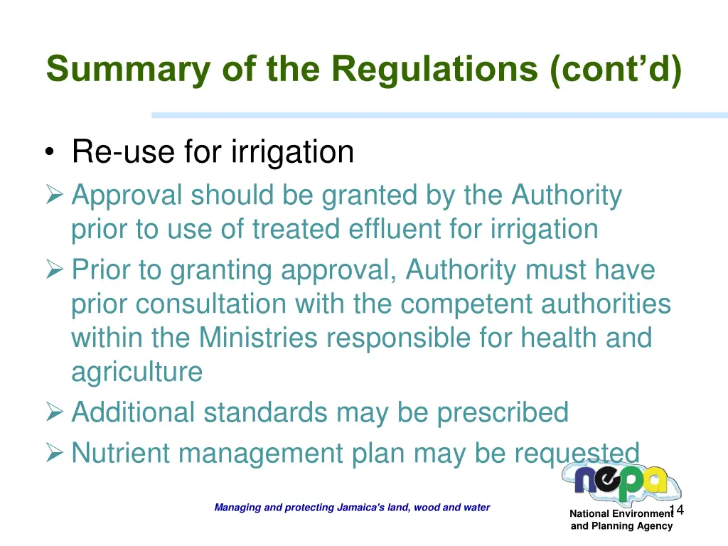 summary of the regulations cont d 4