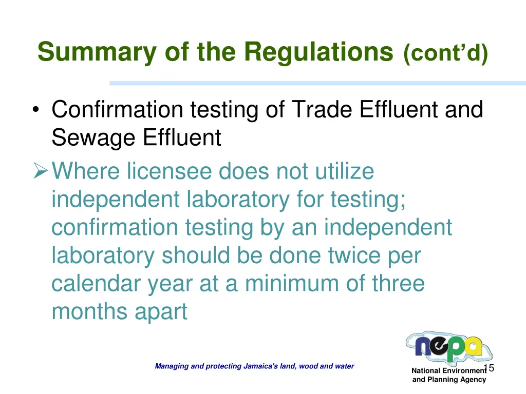 summary of the regulations cont d 5
