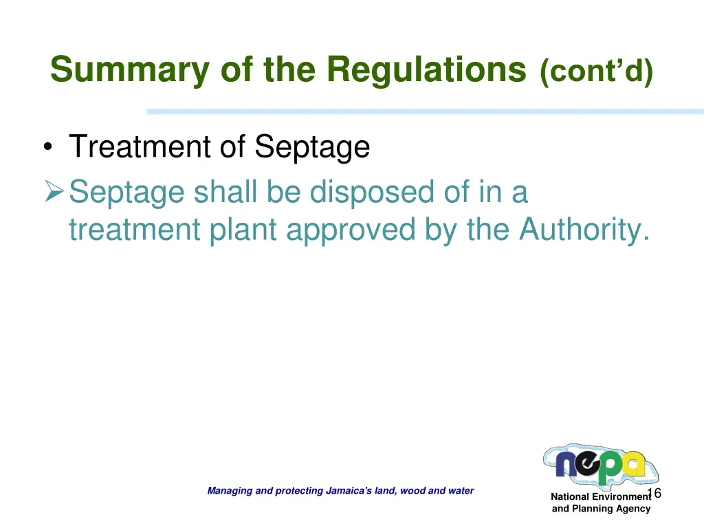summary of the regulations cont d 6