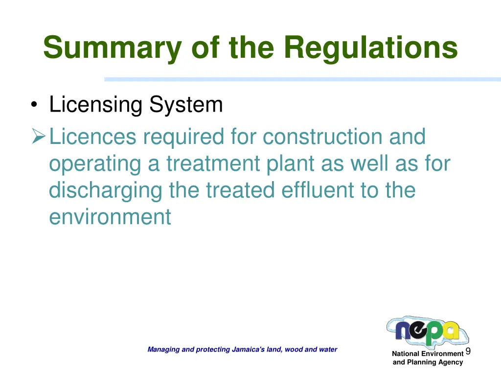 summary of the regulations