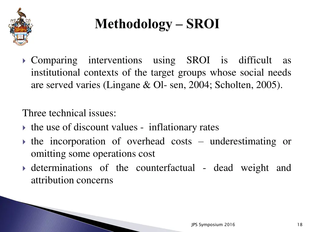 comparing interventions using sroi is difficult