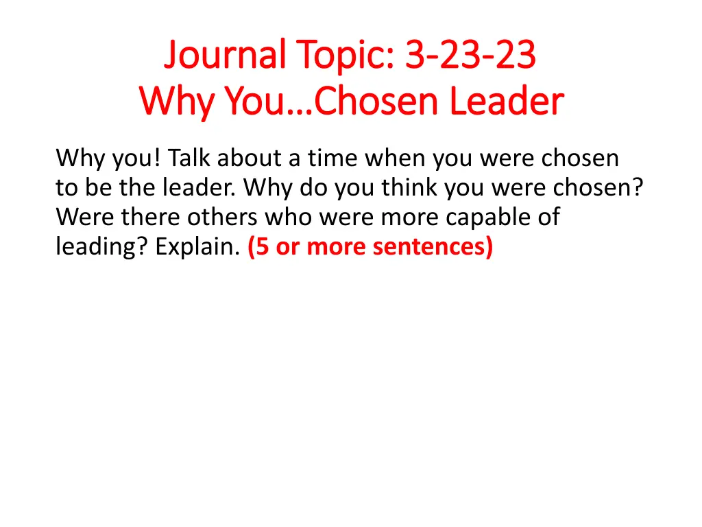 journal topic 3 journal topic 3 23 why you chosen