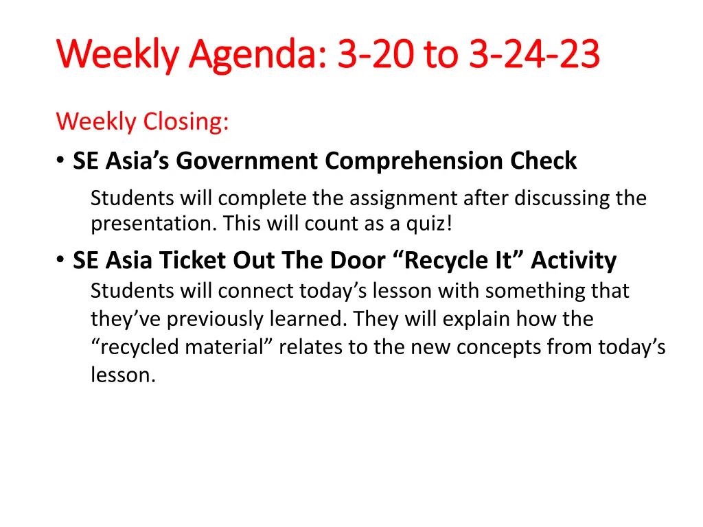 weekly agenda 3 weekly agenda 3 20 to 3