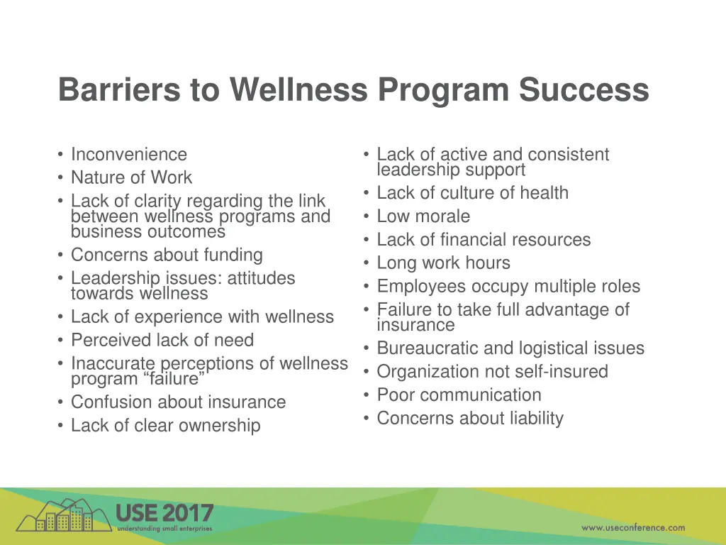 barriers to wellness program success