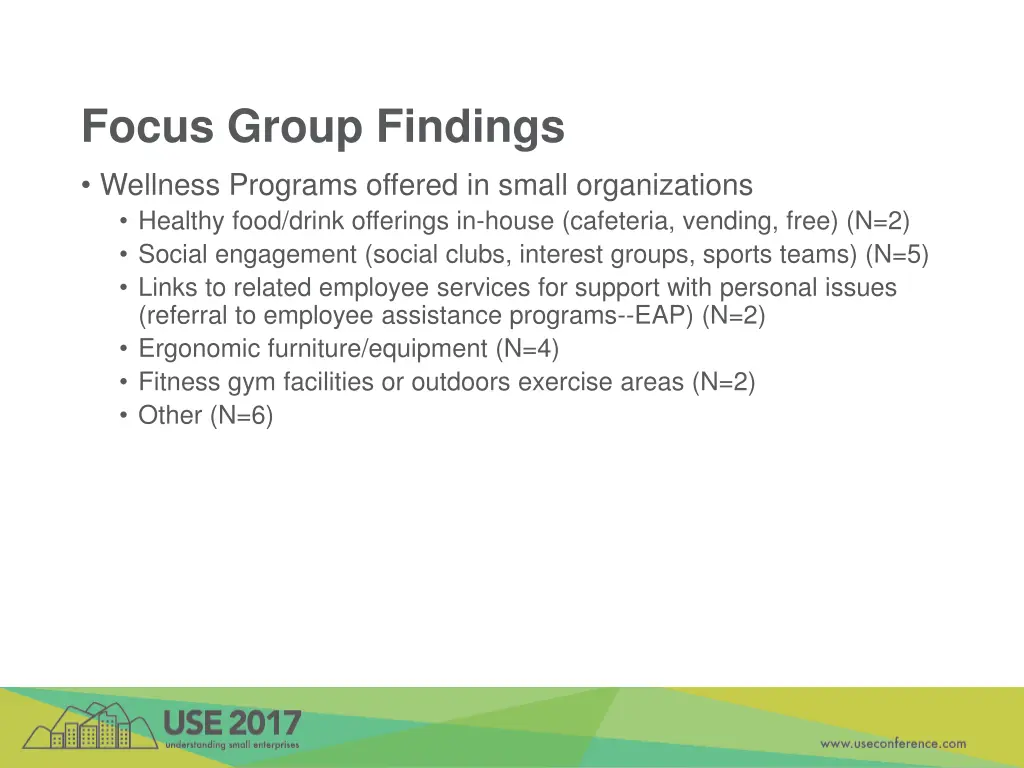 focus group findings wellness programs offered
