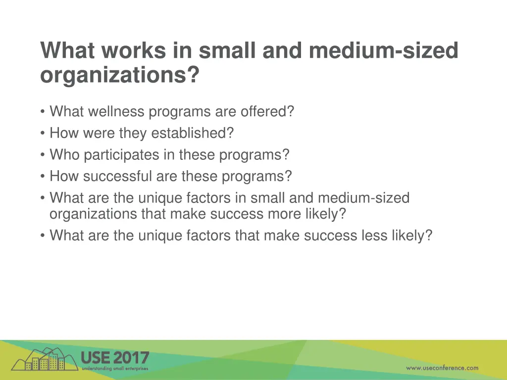 what works in small and medium sized organizations