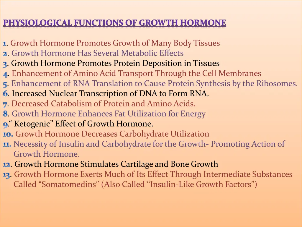 physiological functions of growth hormone