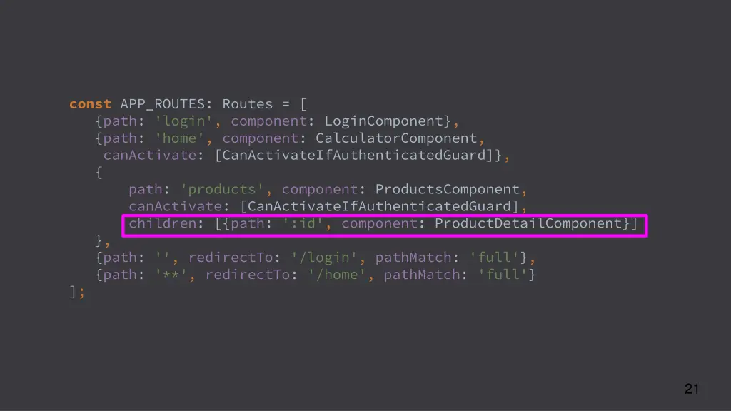const app routes routes path login component